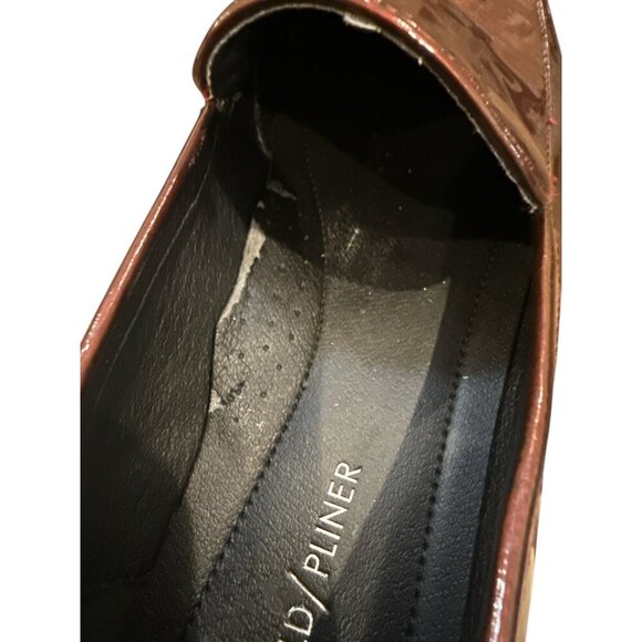 Donald Pliner Womens Burgundy Patent Leather Loafers Size 9, Pre-Owned Good Con - Picture 6 of 9
